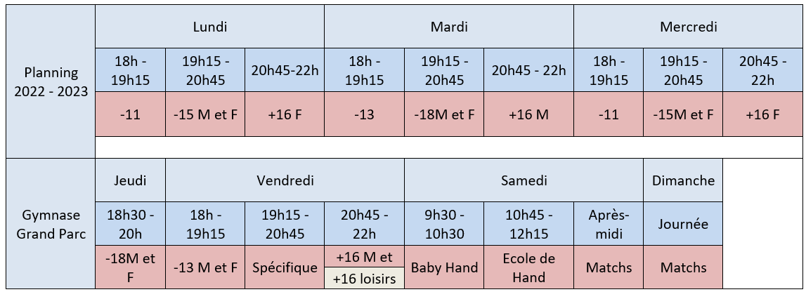 planning ent match usma handball 2022 2023